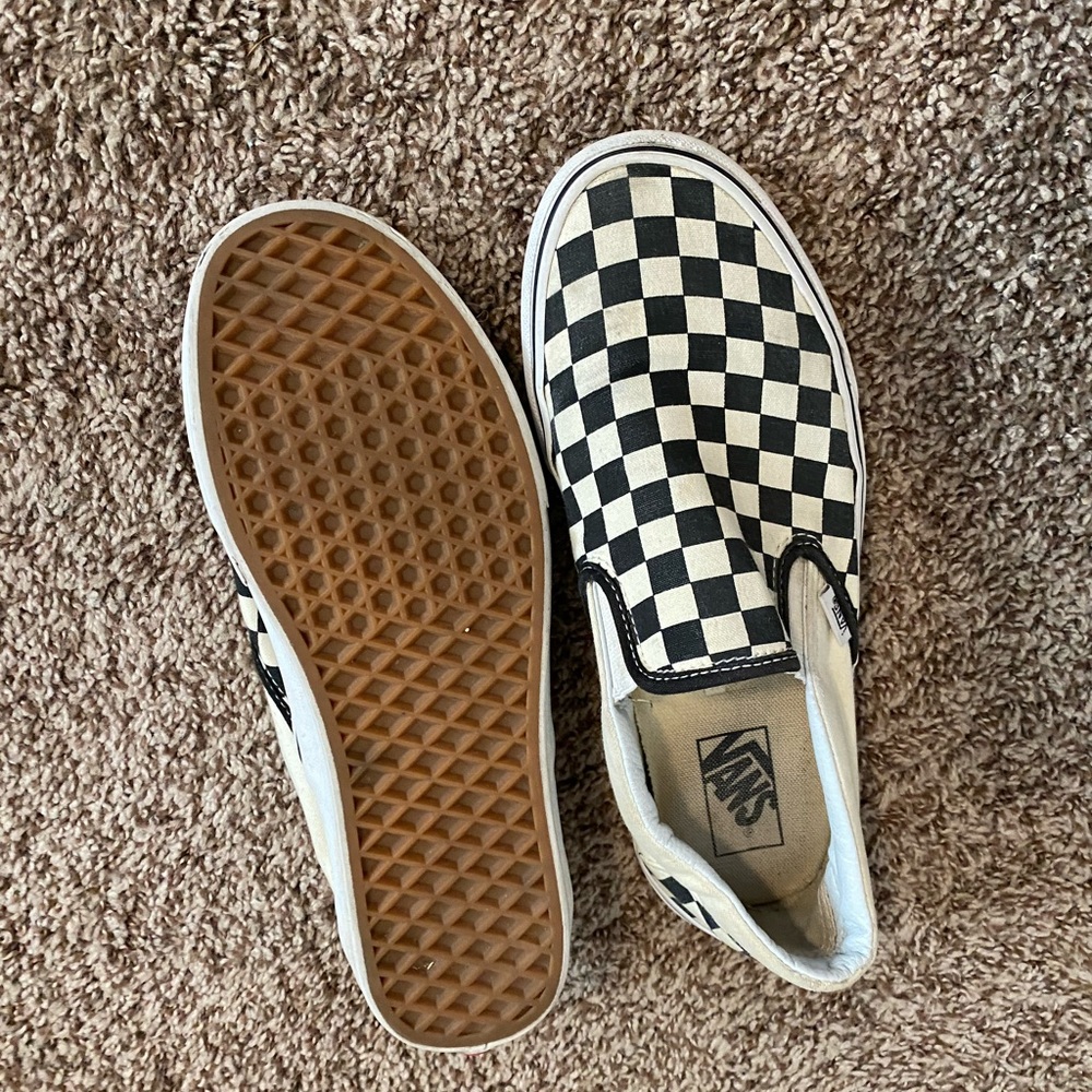 Checkerboard vans women’s size 10 men size 8.5